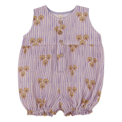 birinit - Gestreifter Bio-Baumwoll-Cinca-Strampler | Mauve