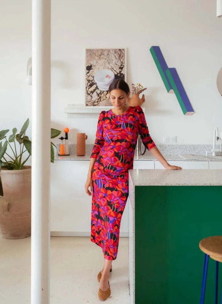 Paloma Kollektion - Thelma Flower Power Umstandskleid | Rot