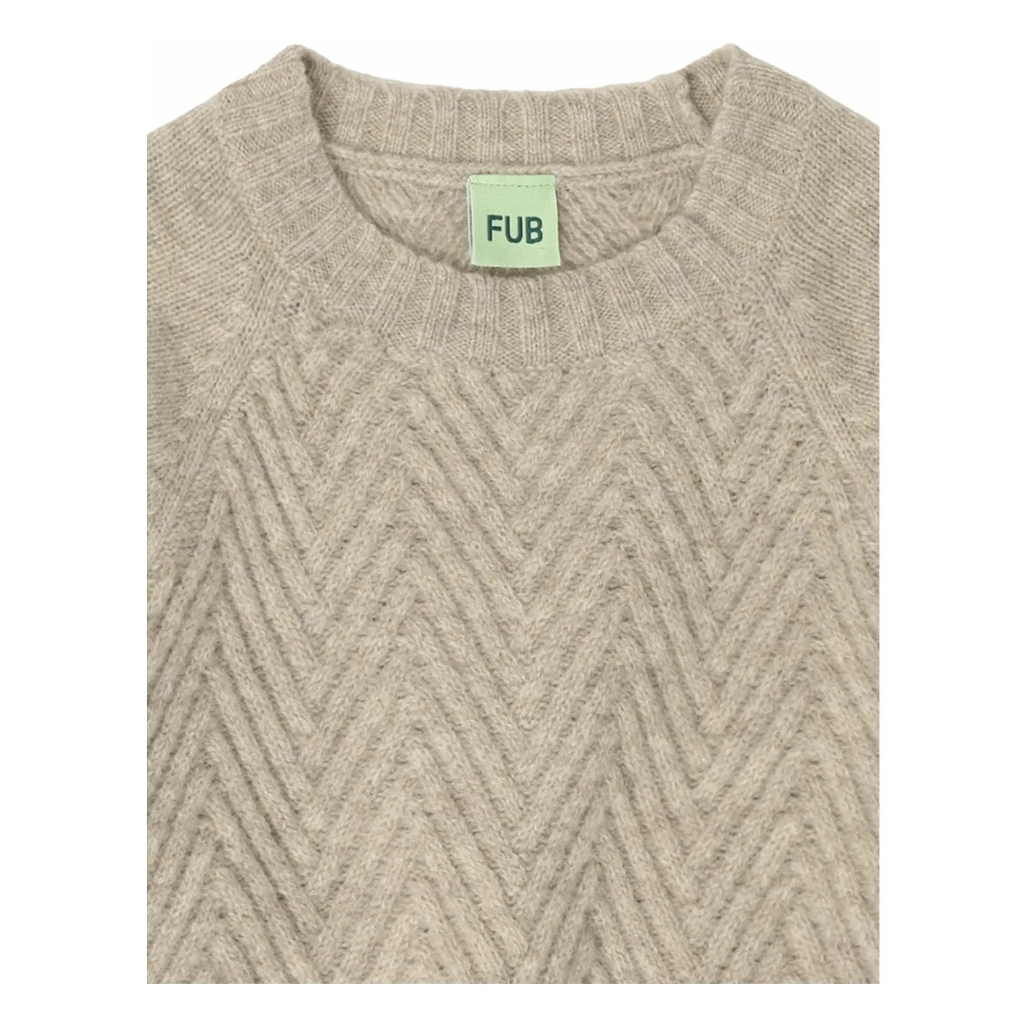 FUB - Einfacher Lambswool Pullover | Heather Beige