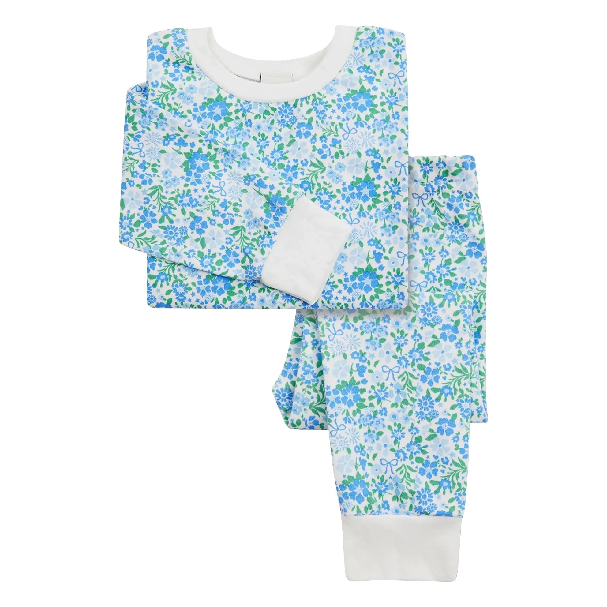 Sleepy Doe - Schlafanzug aus Bio-Baumwolle mit Blumenmuster | Blau