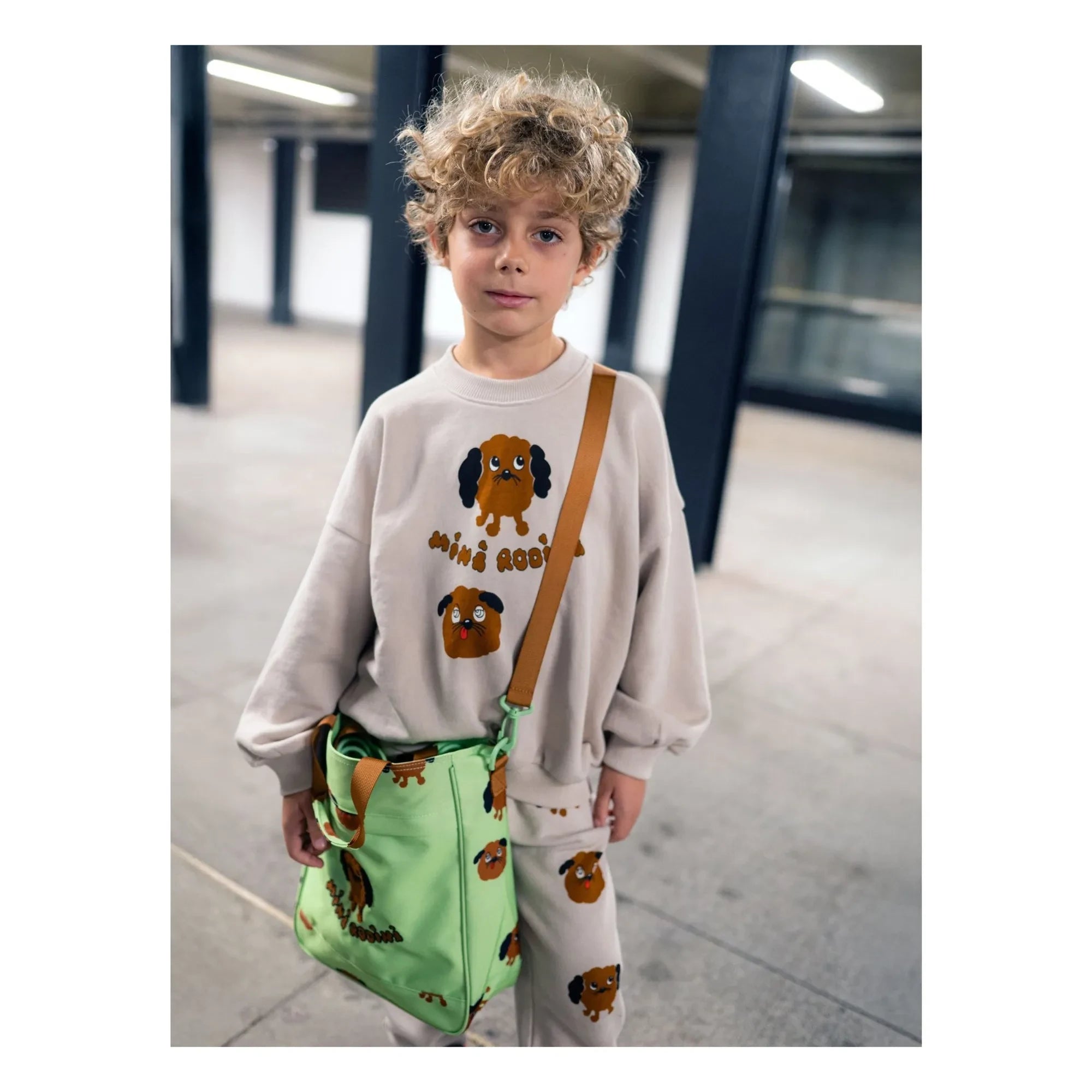 Mini Rodini - Doggies Bio-Baumwoll-Sweatshirt | Heather Grau