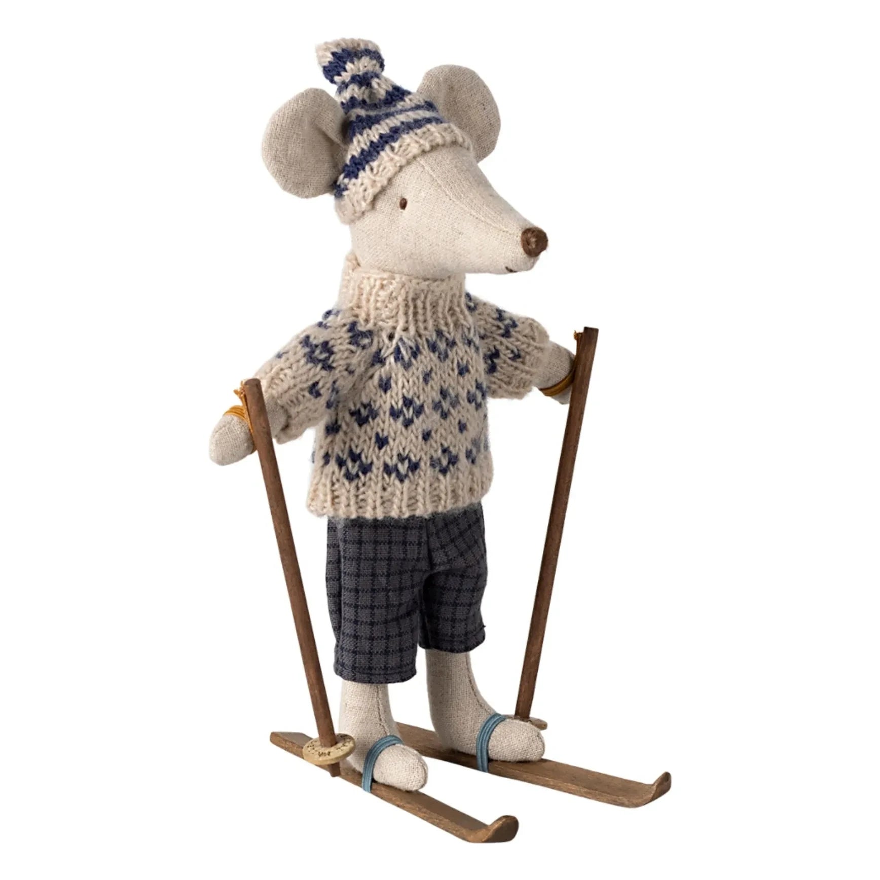 Maileg - Vater Maus und Skier | Marineblau