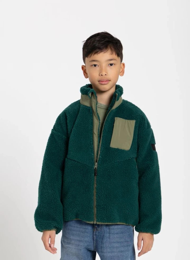 Finger in the nose - Paulo Bi-Material Sherpa-Jacke | Grün