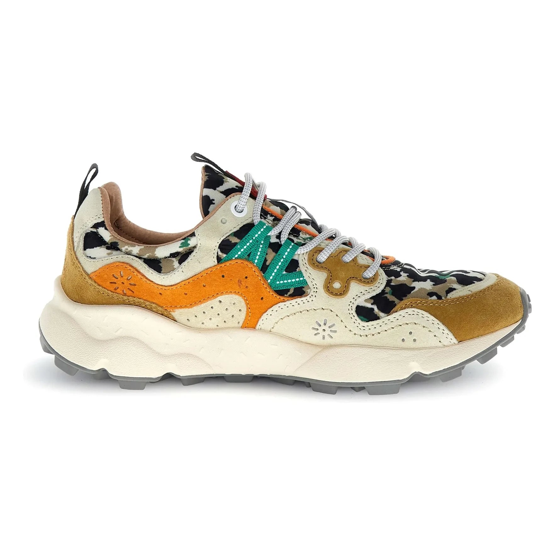 Flower Mountain - Yamano 3 Leopard Wildleder- und Nylon-Sneaker | Orange