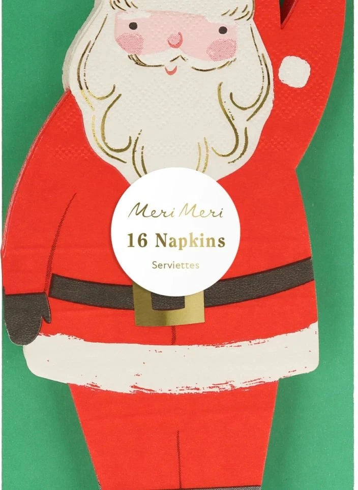 Meri Meri - Weihnachtsmann Formen Servietten - 16er Set