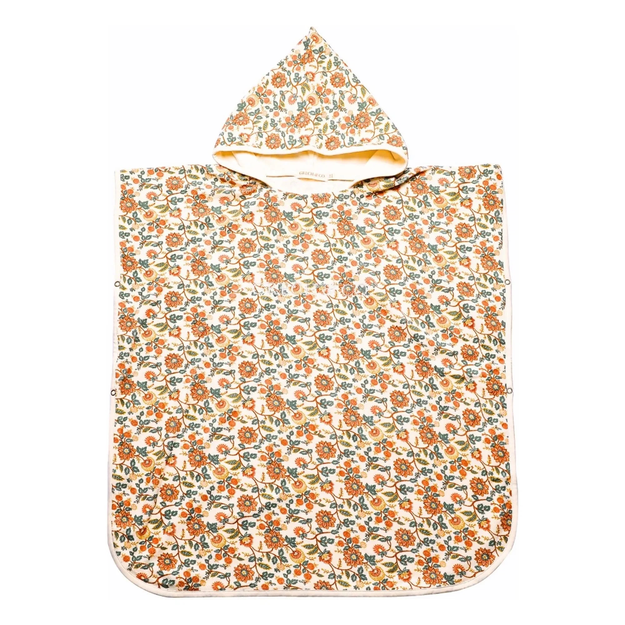 Grech & Co - Bio-Baumwoll-Bademantel mit Blumenmuster | Ecru