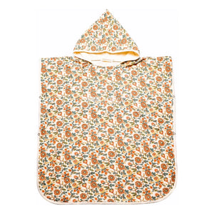 Grech & Co - Bio-Baumwoll-Bademantel mit Blumenmuster | Ecru