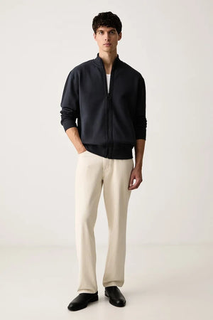 Barbour erkek pamuklu fermuarlı sweatshirt Caldbeck