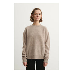 FUB - Damen Kollektion Rundhalsausschnitt Wollpullover | Beige