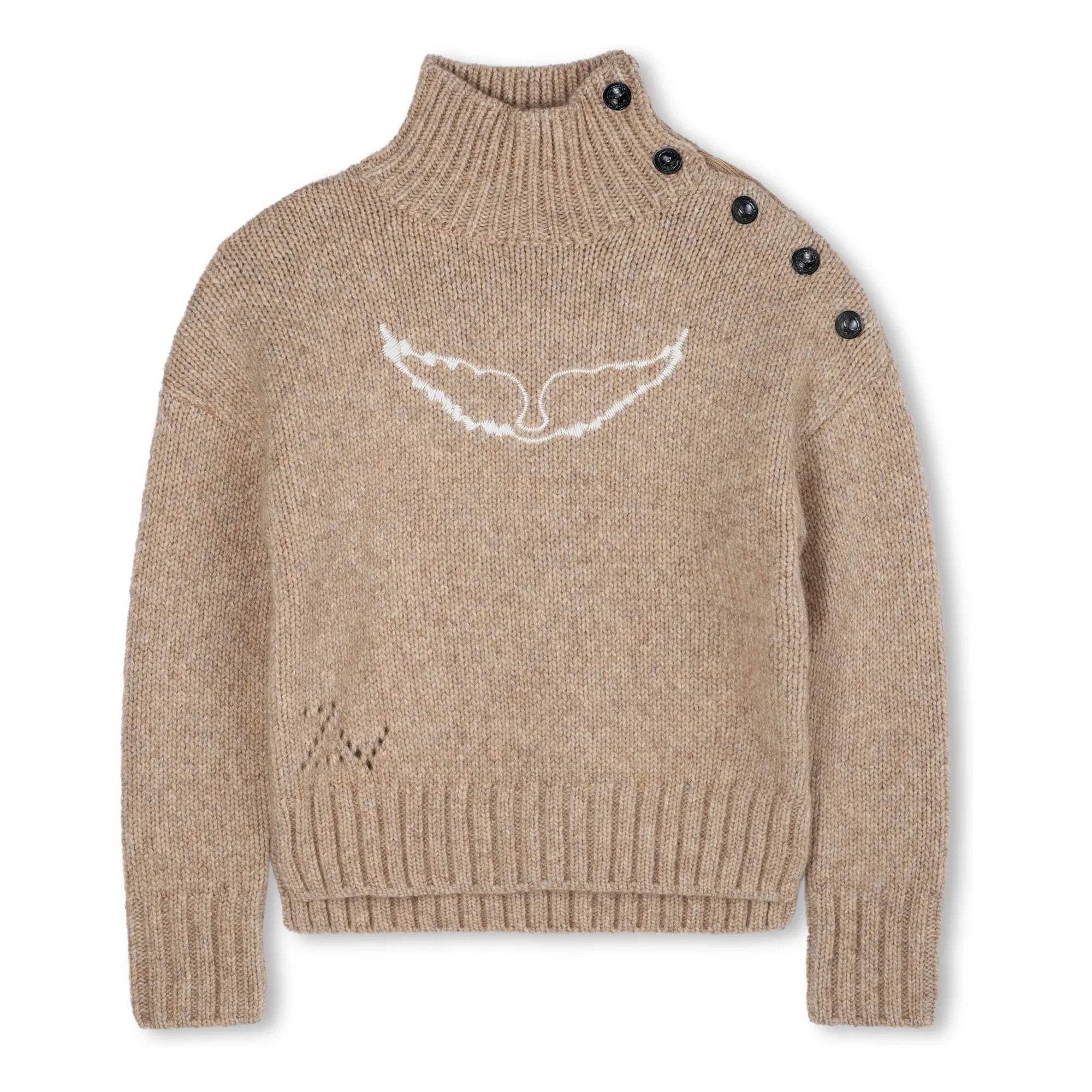 Zadig & Voltaire - Wollcardigan mit Knöpfen und Flügelärmeln | Beige