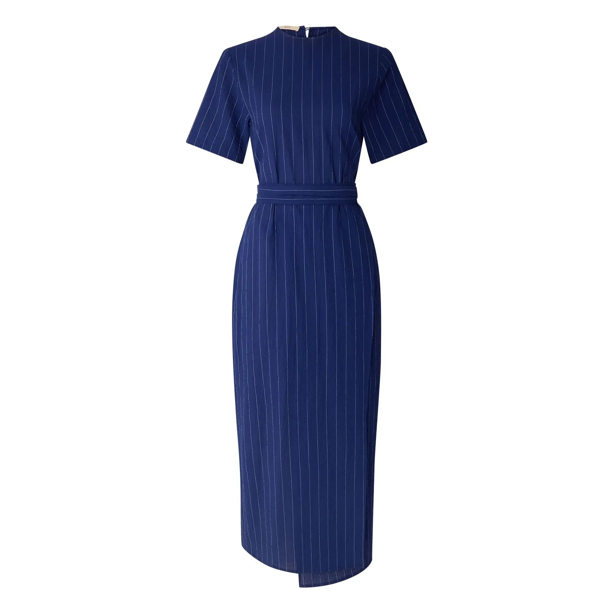 Sessùn - Lazula Baumwoll-Kleid mit Streifen | Dunkelblau