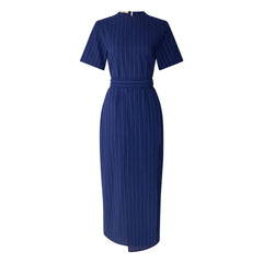 Sessùn - Lazula Baumwoll-Kleid mit Streifen | Dunkelblau