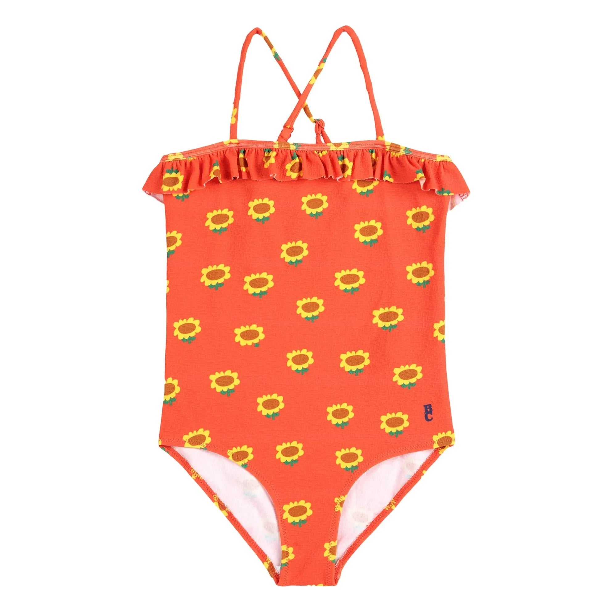 Bobo Choses - Sonnenblumen-Badeanzug Recycelte Fasern | Rot