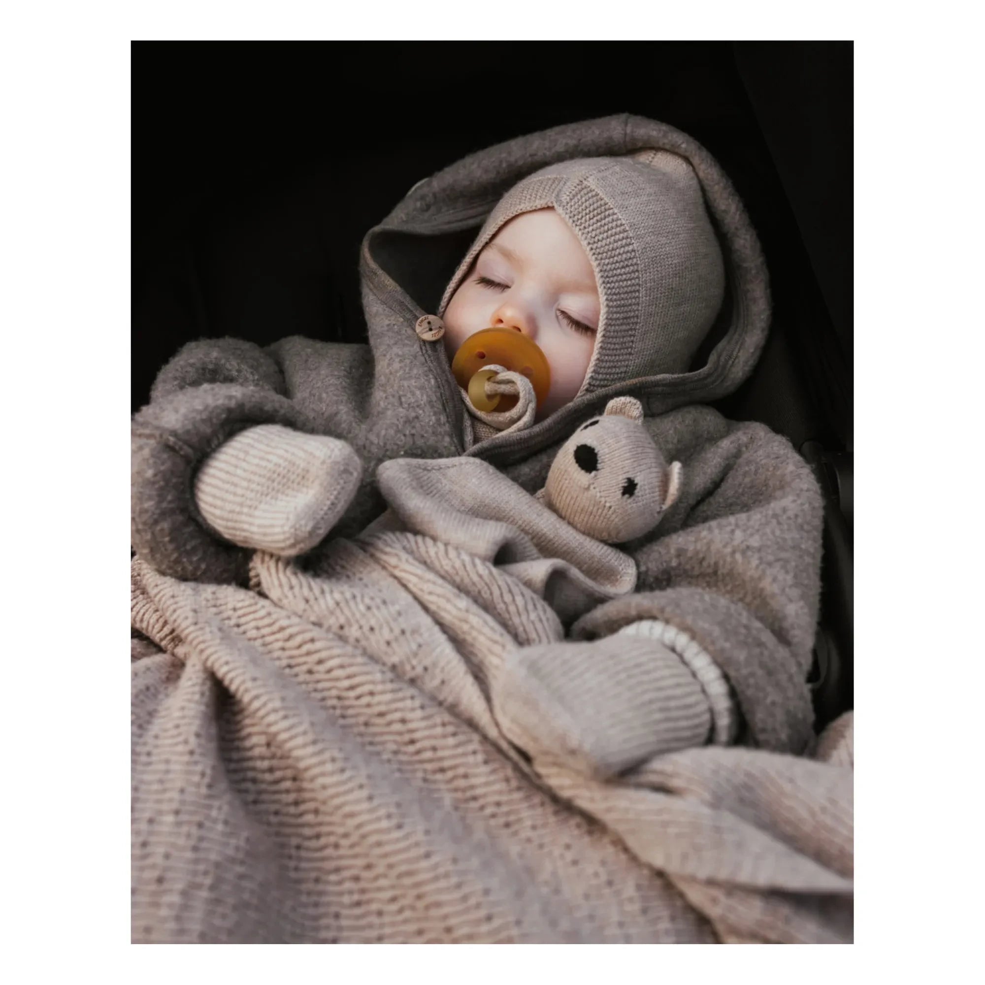Hvid - Dora Merinowolldecke | Sand