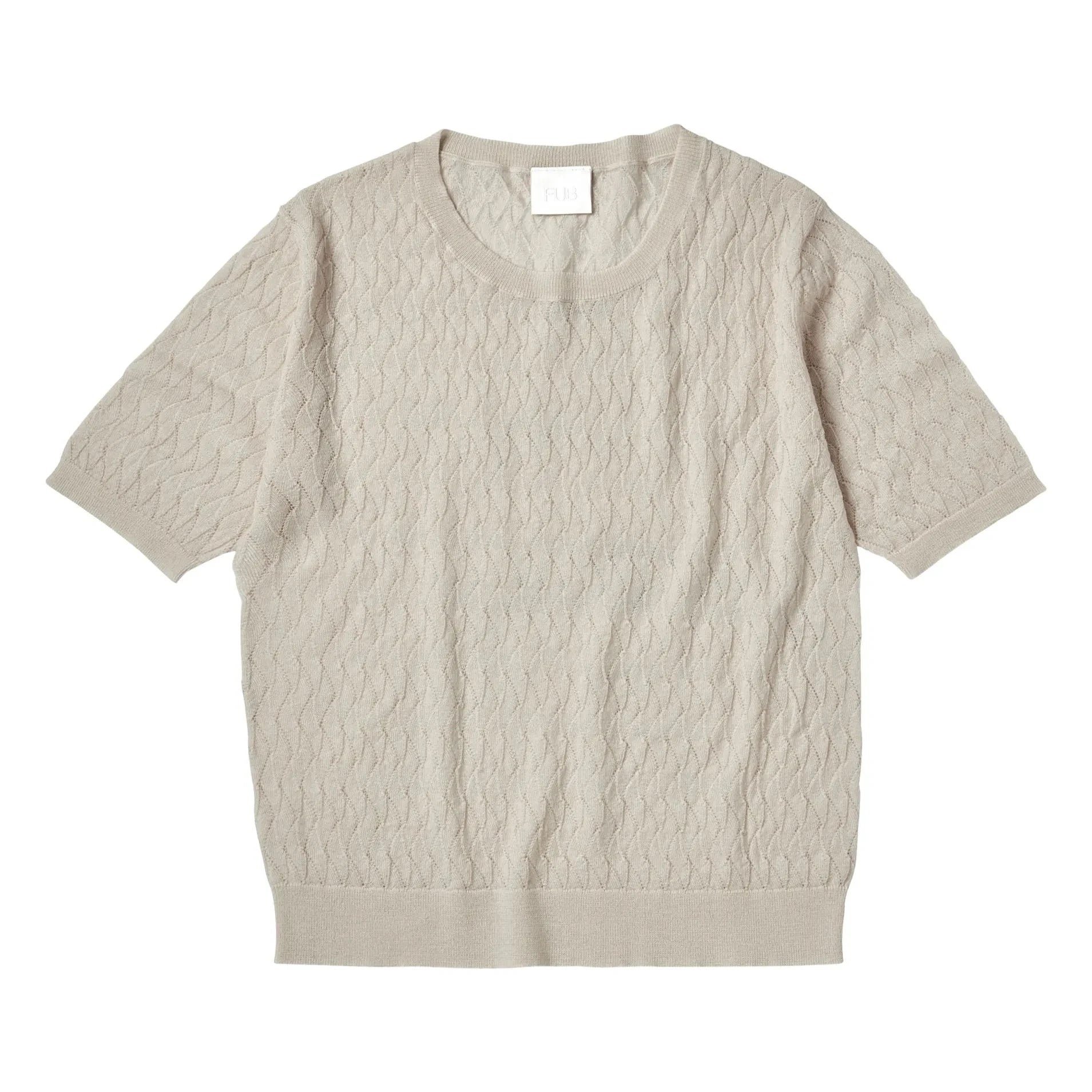 FUB – Pointelle Fine-Knit Merino Wool Sweater – Damenkollektion | Ecru