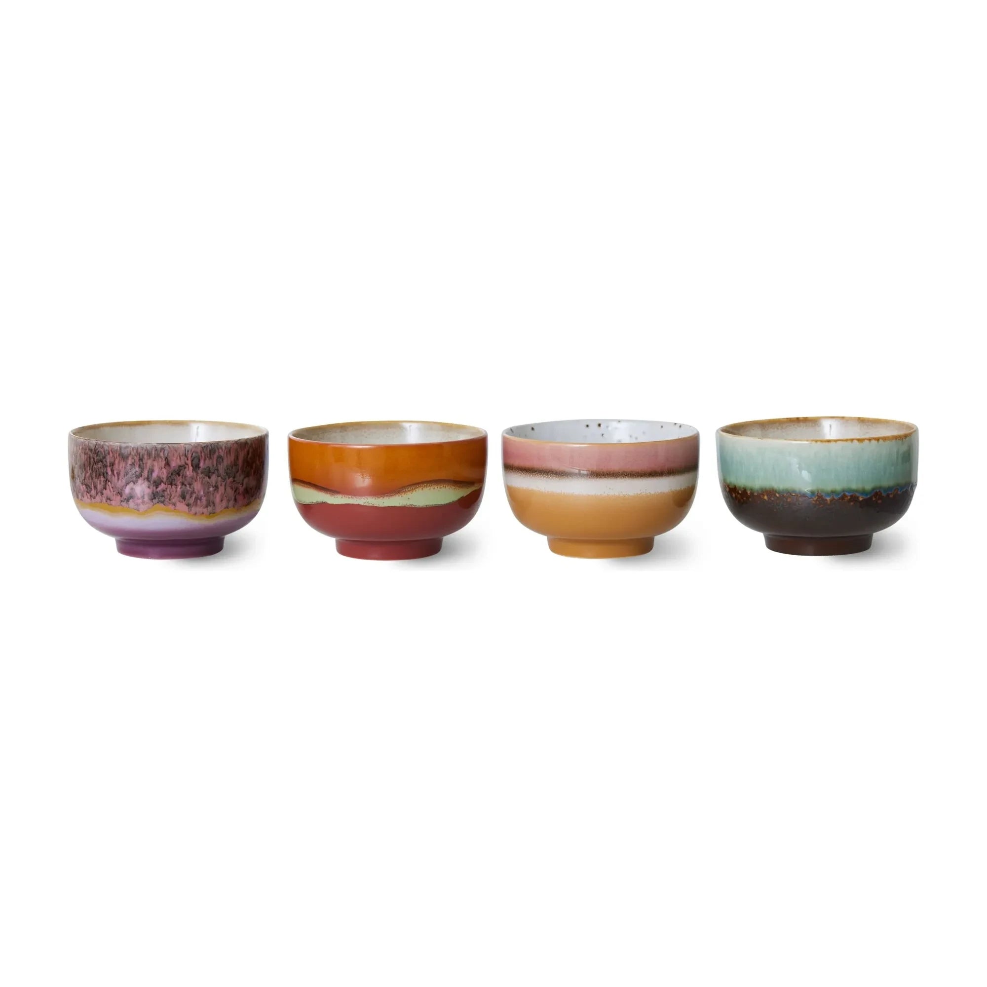 HKliving - Steingut Keramikschale - 4er-Set