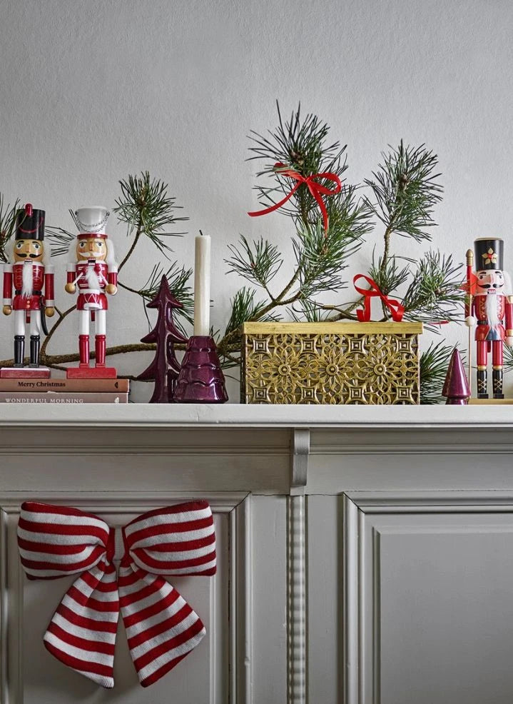 Bloomingville - Ruby Gestreifter Schleifen Weihnachtsschmuck | Rot