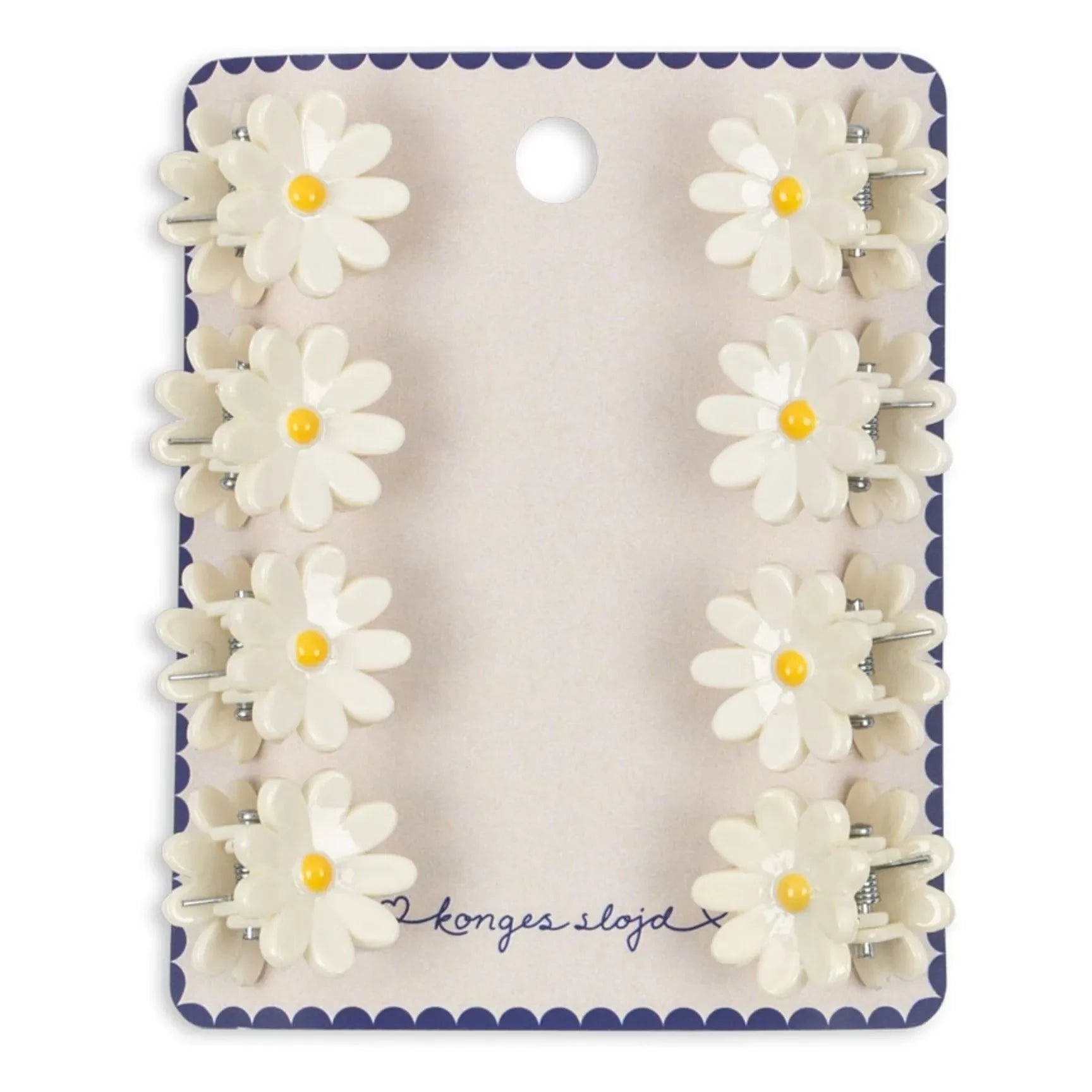 Konges Sløjd - Mini Gänseblümchen Haarspangen 8er-Set | Ecru