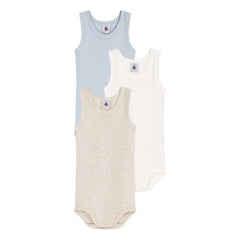 Petit Bateau - 3er-Pack Trägerlose Bodys | Blau