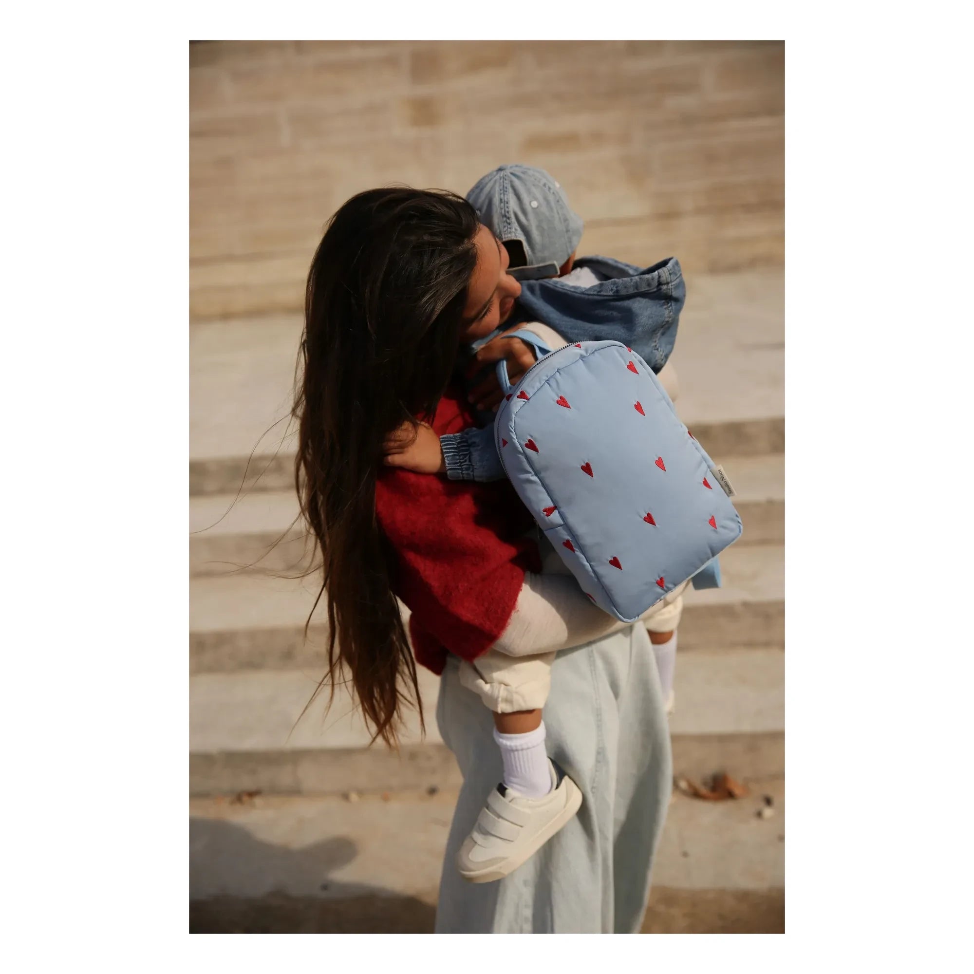 Studio Noos - Puffy Hearts Rucksack | Hellblau