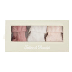 Tartine et Chocolat - 3er-Set Socken | Blassrosa