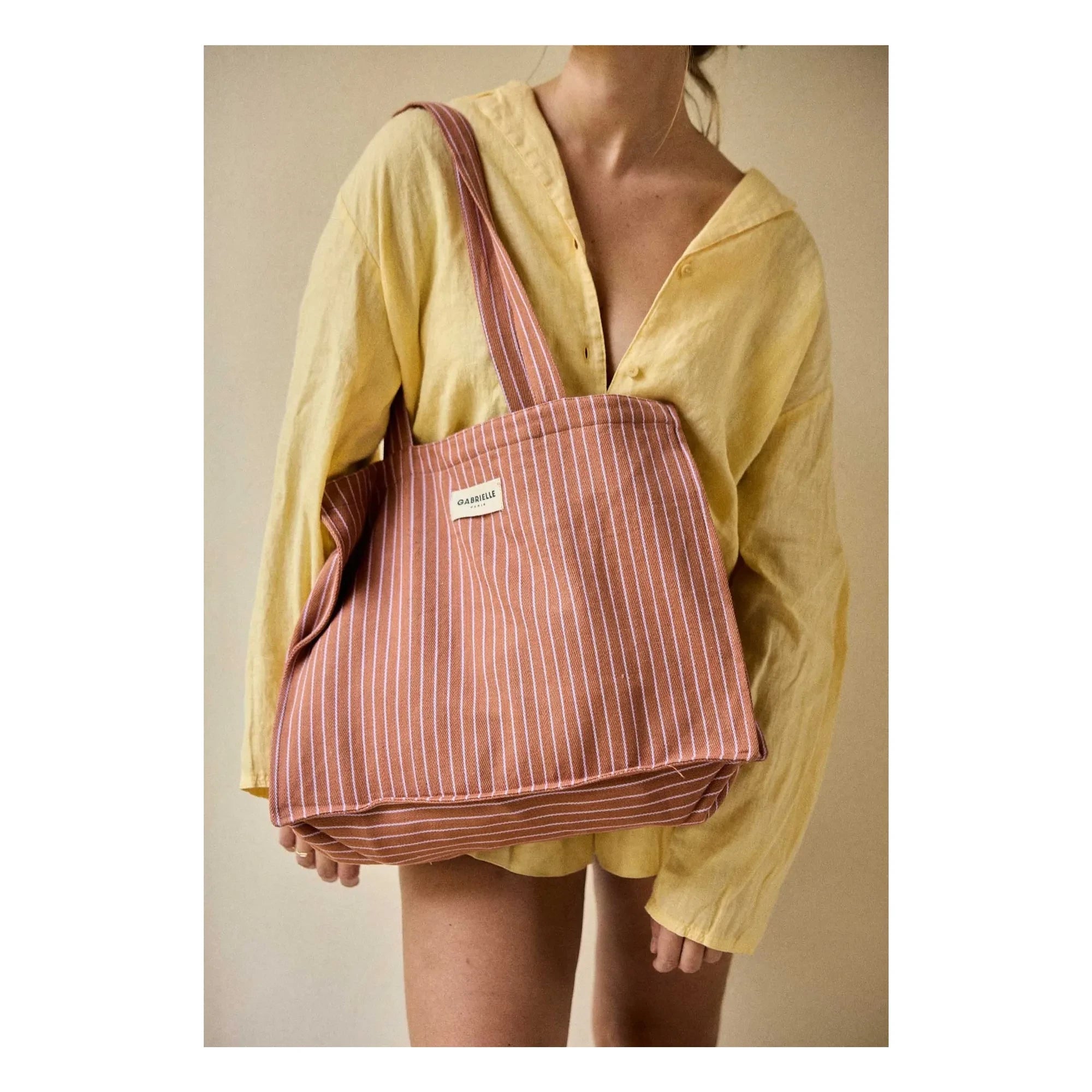 Gabrielle Paris - Lila gestreifte Wochenendtasche | Rosa
