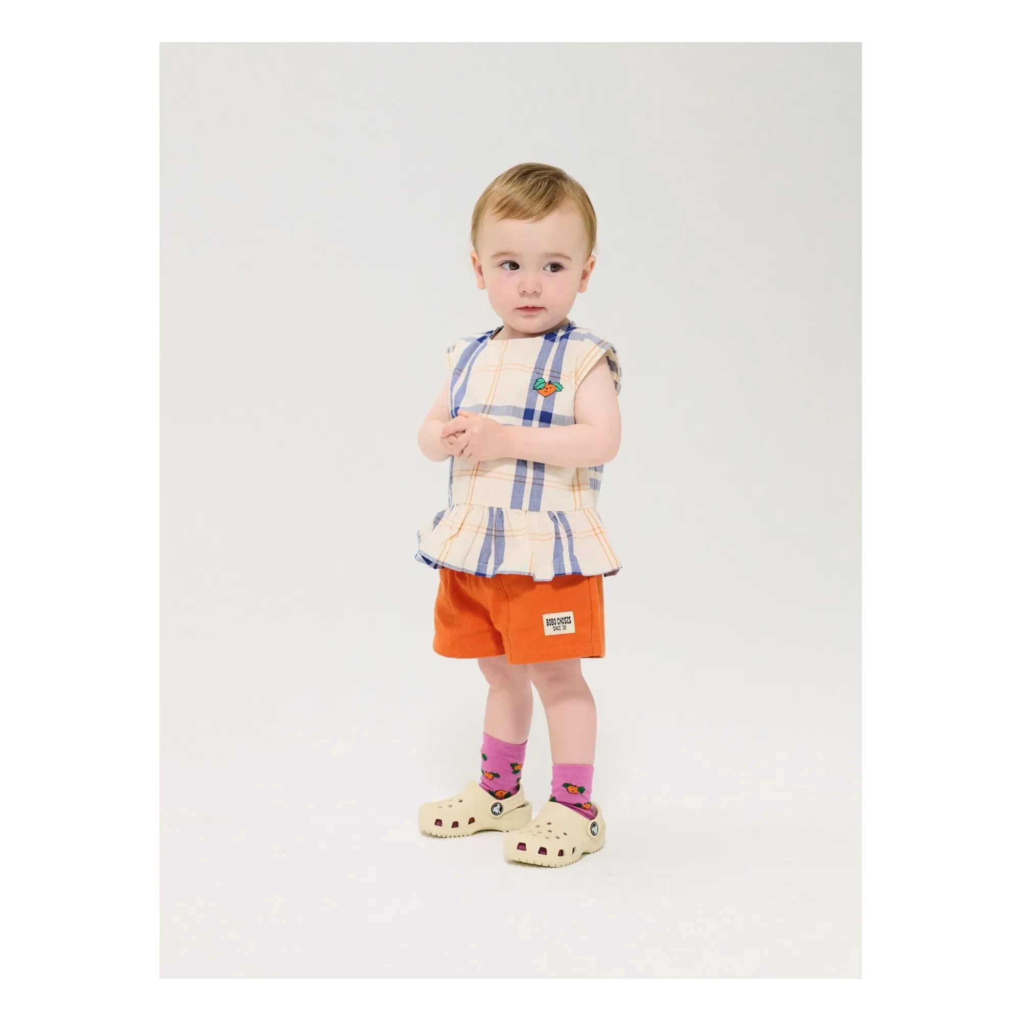 Bobo Choses - Bio-Baumwoll-Baby-Tartan-Oberteil | Ecru