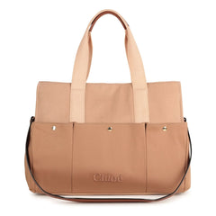 Chloé – Wickeltasche mit Logoprint | Beige-Rosa