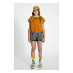 Piupiuchick - Jeans-Shorts mit Quasten | Schwarz
