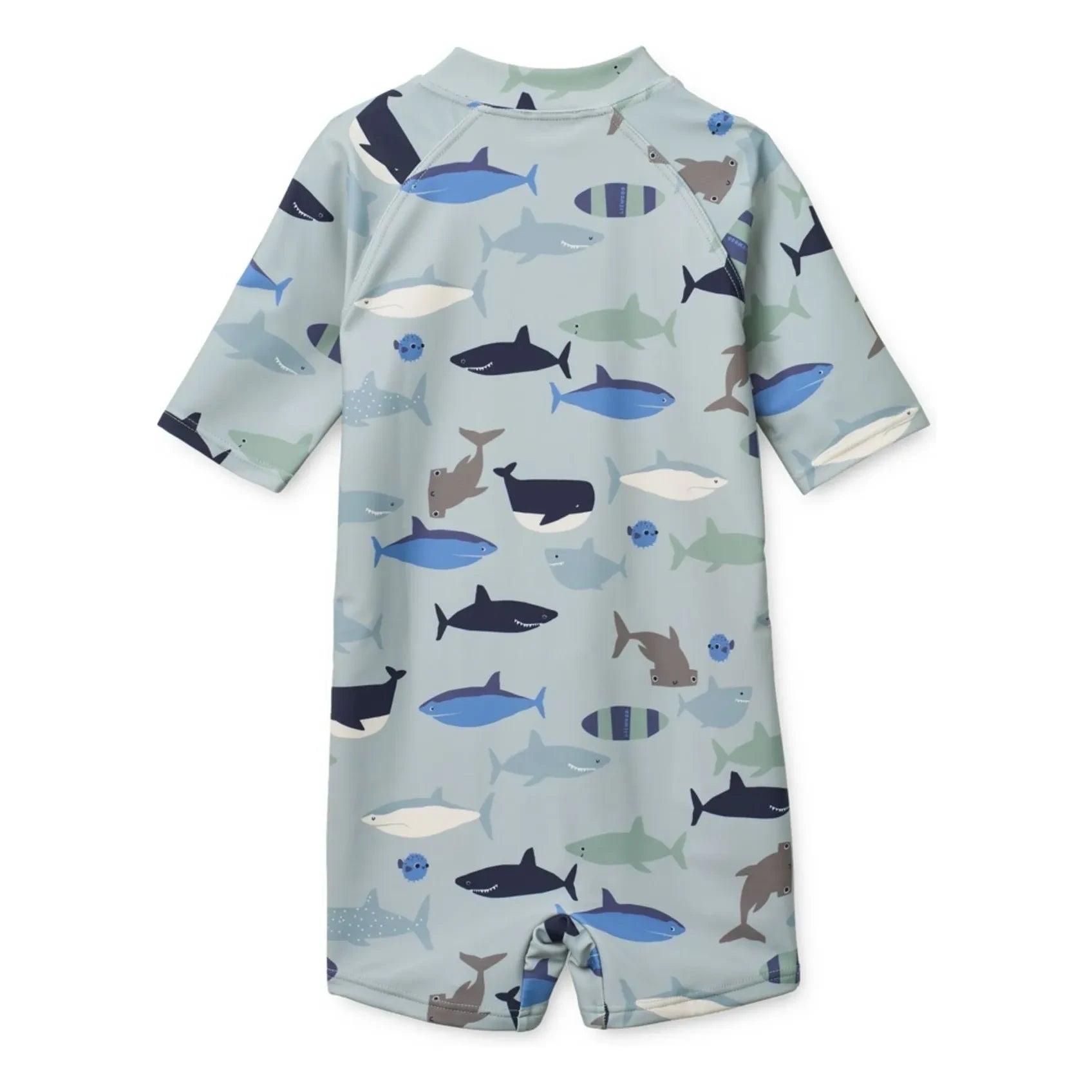 Liewood - Max Sharks UV-Schutz-Badeanzug, recycelte Fasern | Hellblau