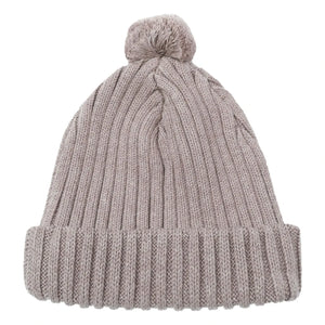 Donsje - Mütze mit Pompon | Dunkelgrau-beige