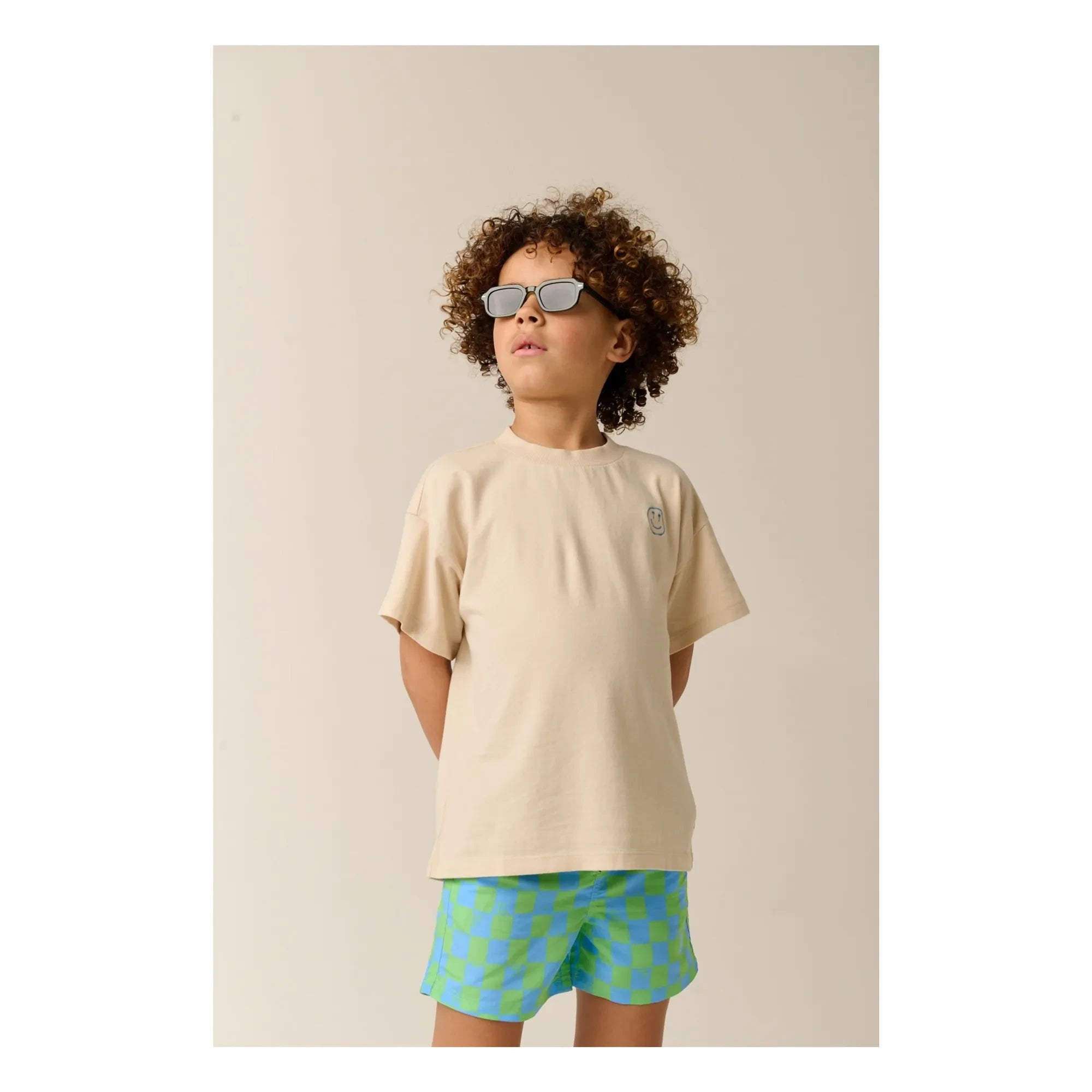 Tumble N'Dry – Manaus Carreaux Badehose aus recycelten Fasern | Türkis
