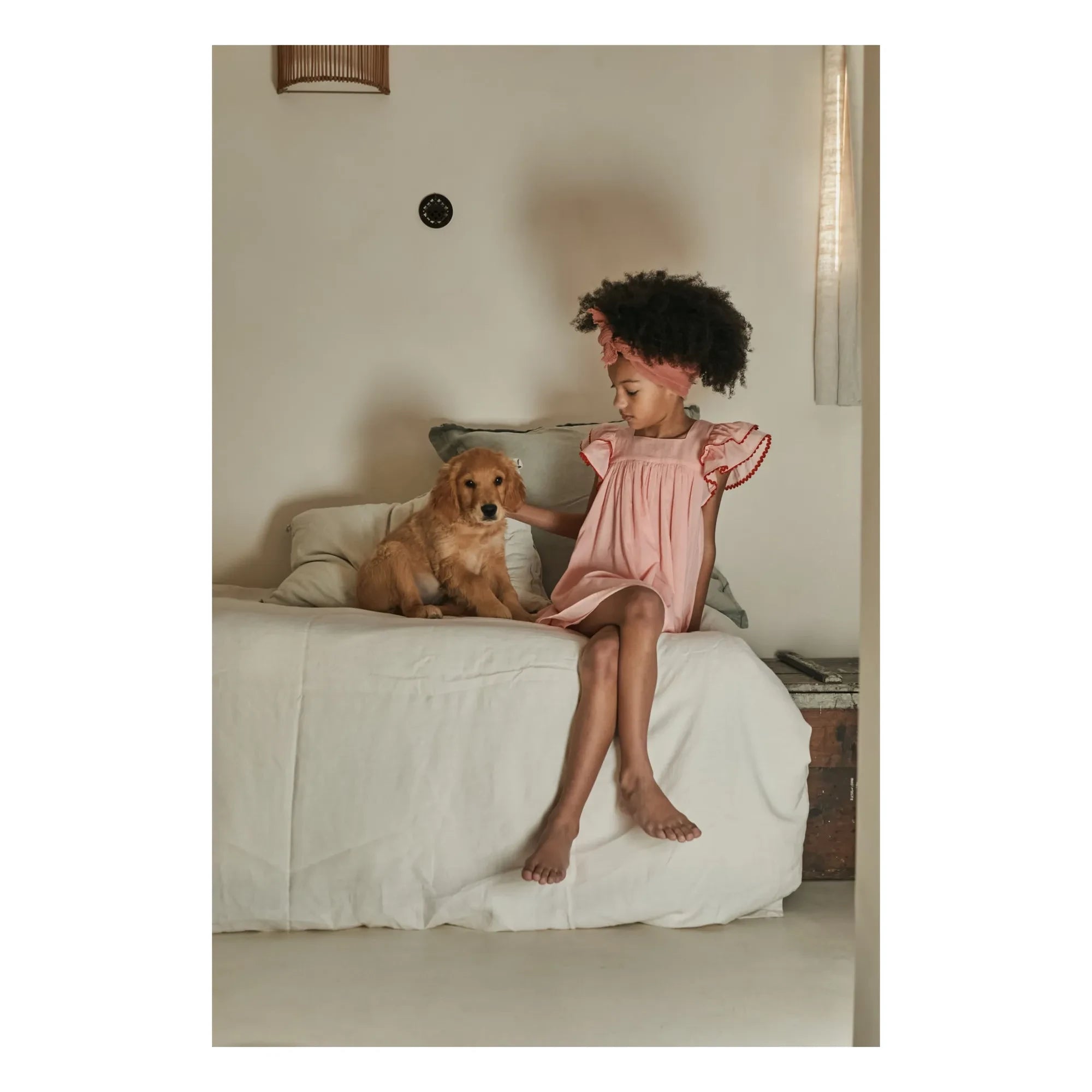 Emile et Ida - Rosa Voile Rüschenkleid