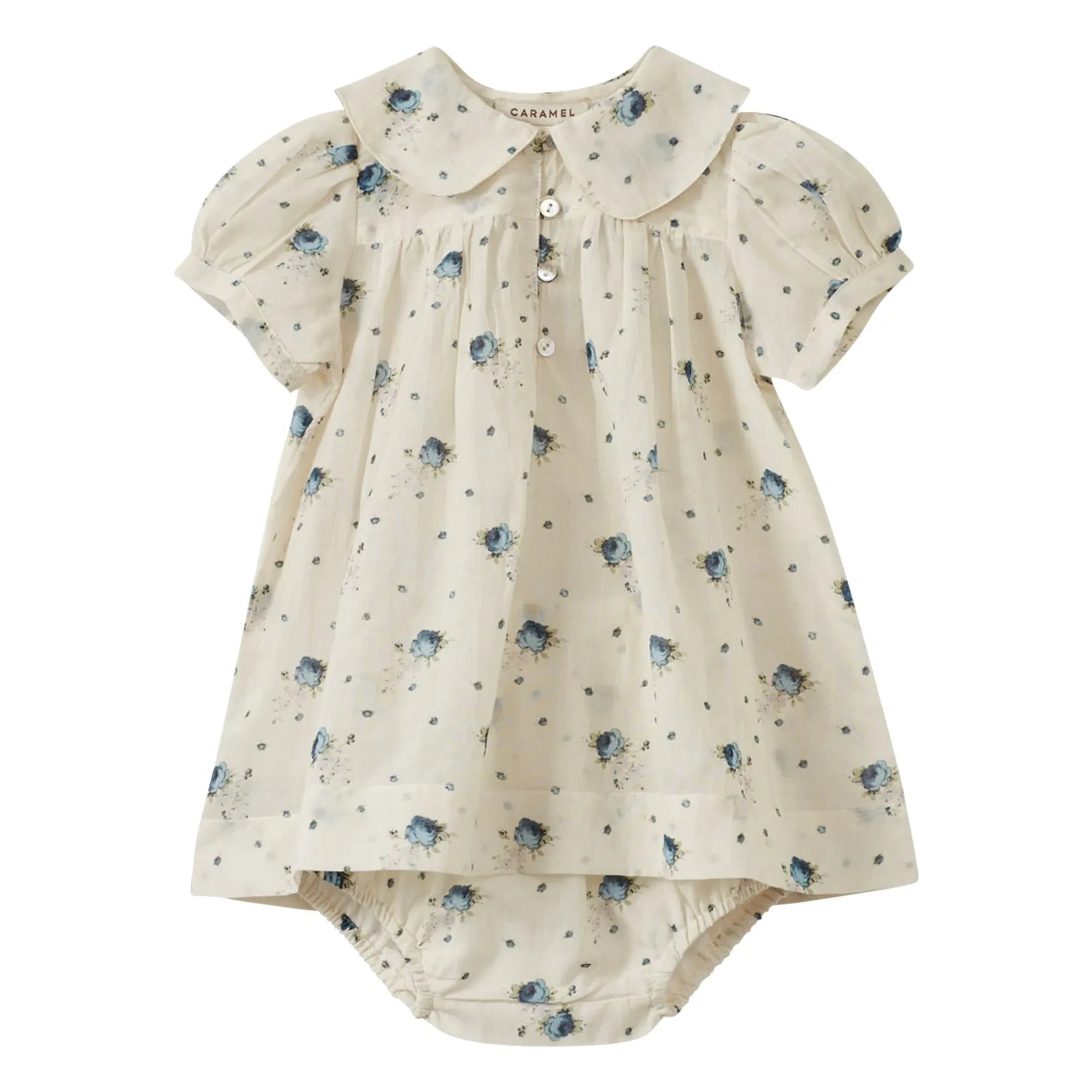 Caramel - Nina Fleurs Kleid und Overall Set | Hellblau