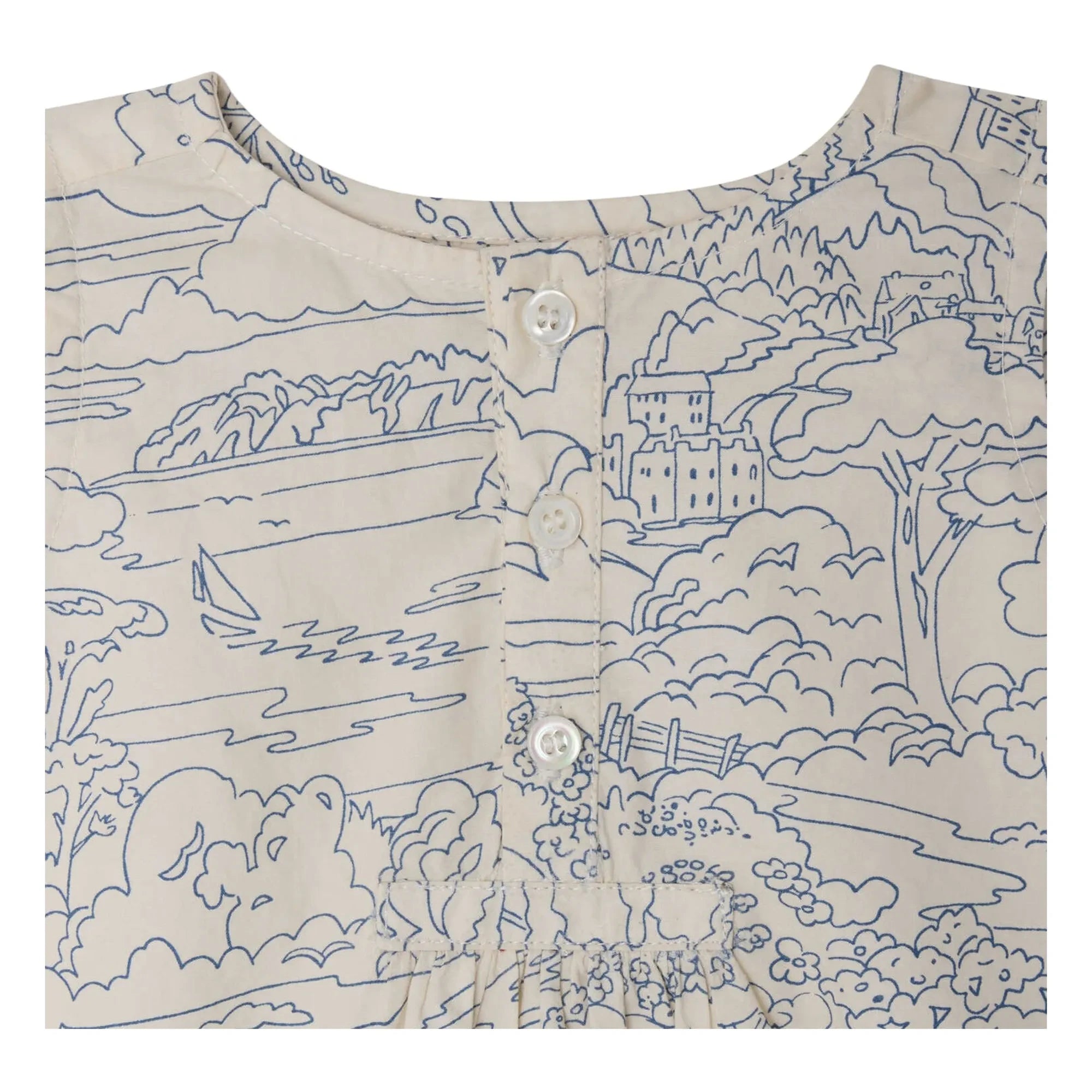Bonpoint – Nico Paysage Strampler aus Bio-Baumwolle | Ecru