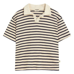 Cozmo – Drake Gestreiftes Poloshirt aus Bio-Baumwolle | Marineblau