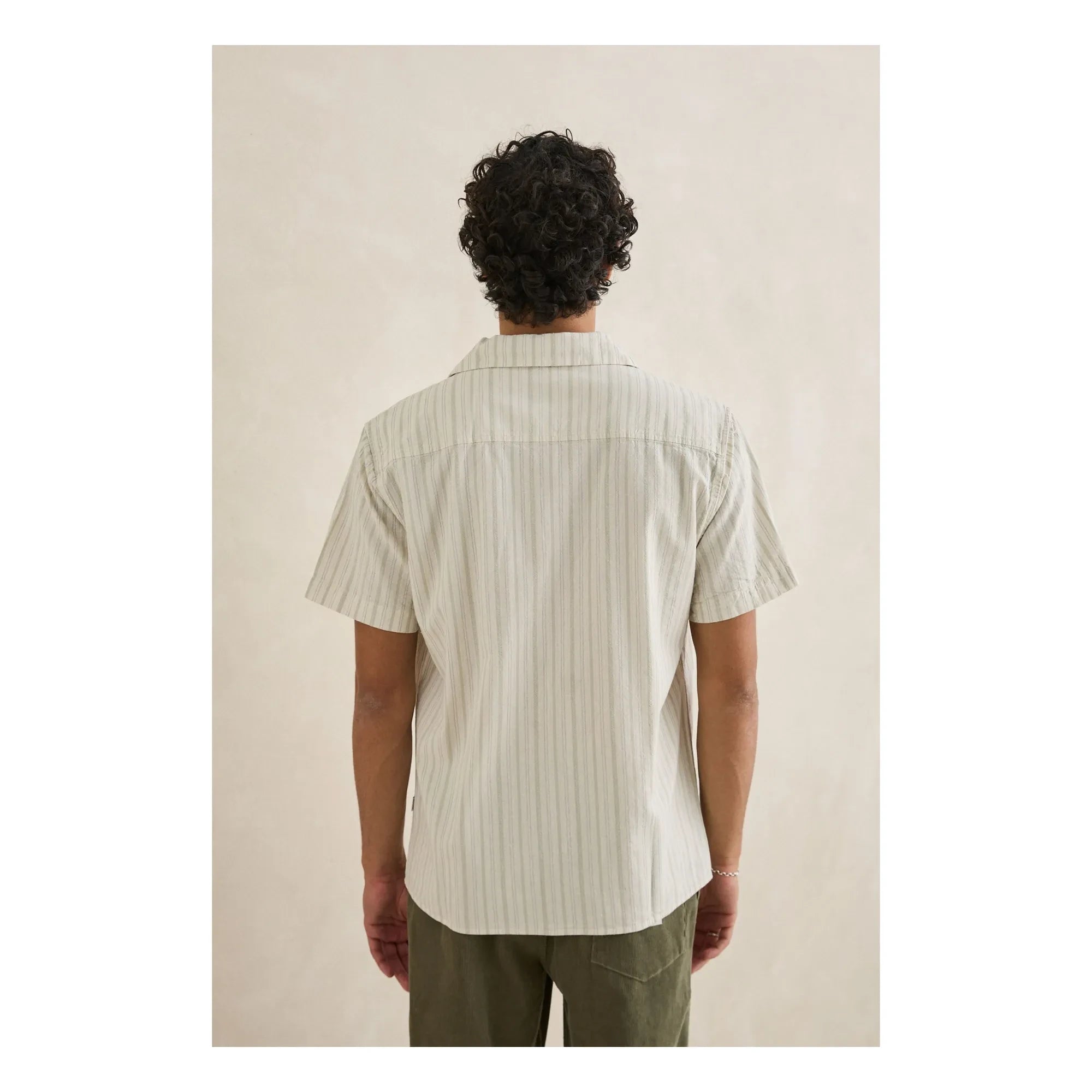 Rhythm - Gestreiftes Holiday Kurzarmhemd | Creme