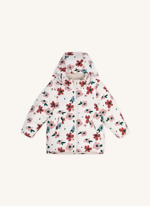 Petit Bateau - Çiçek Desenli Şişme Mont | Ekru