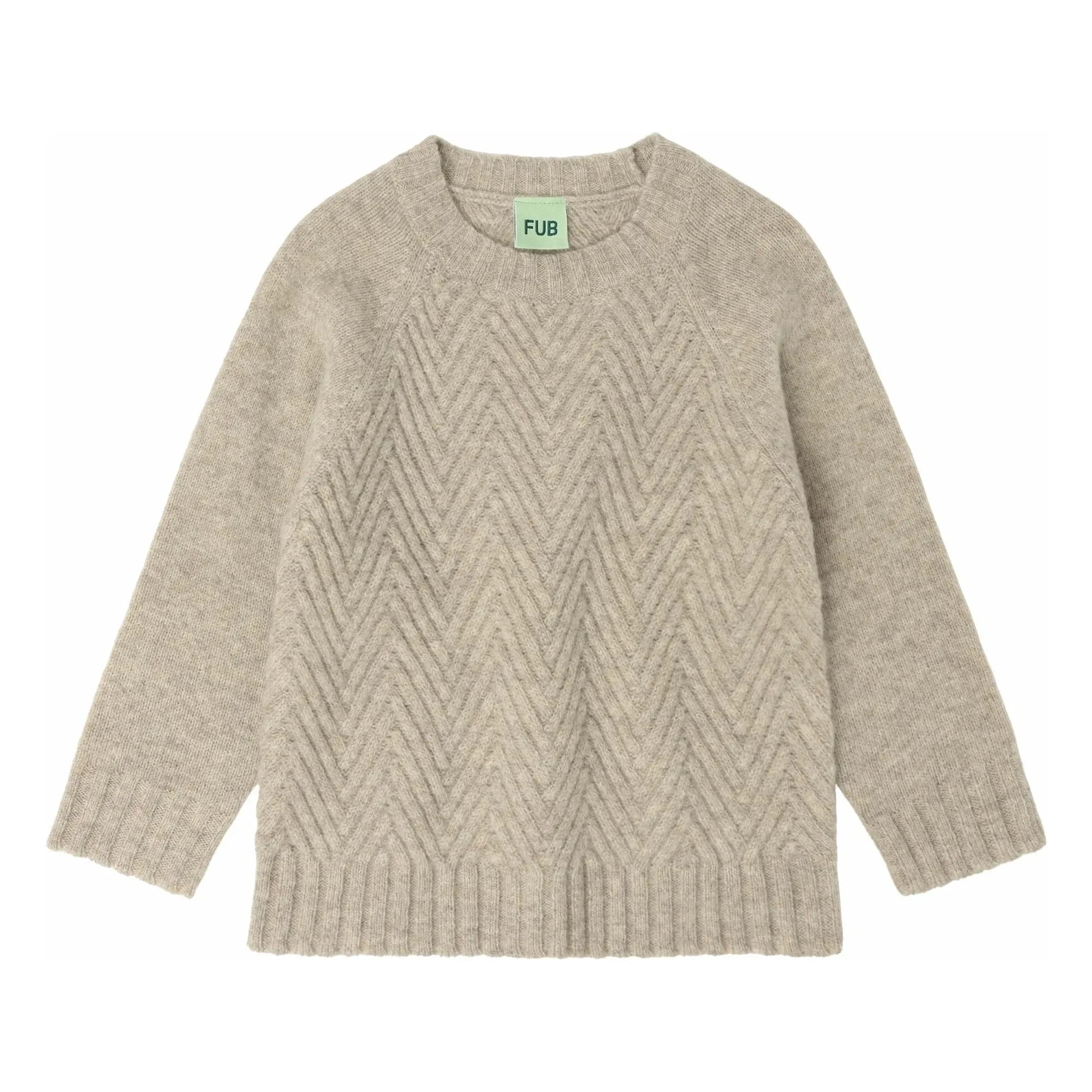 FUB - Einfacher Lambswool Pullover | Heather Beige