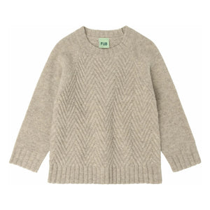 FUB - Einfacher Lambswool Pullover | Heather Beige