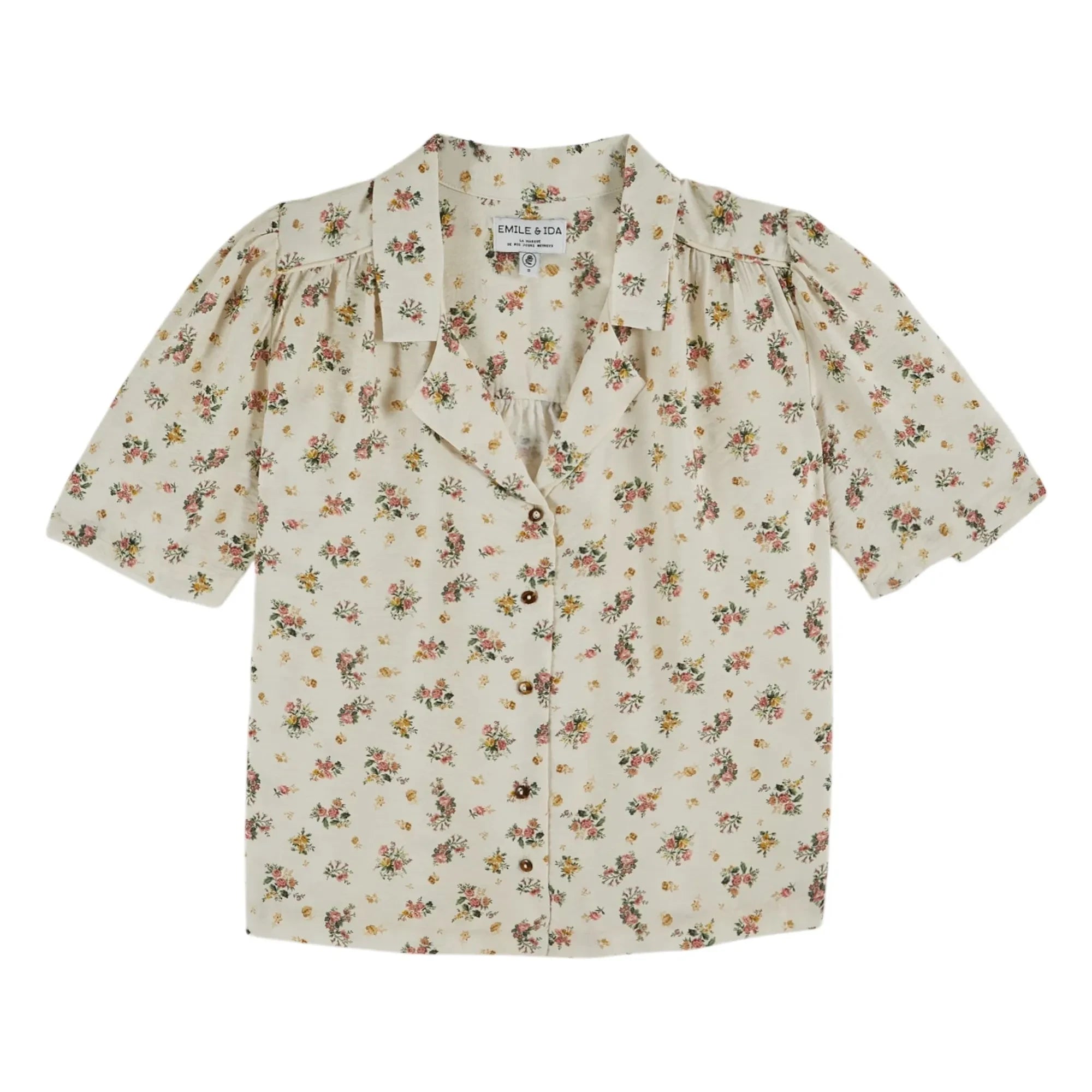 Emile et Ida - Bedrucktes Baumwollhemd | Creme