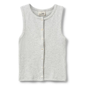 Sofie Schnoor - Tamilia Cotelé Neckholder-Top | Hellgrau