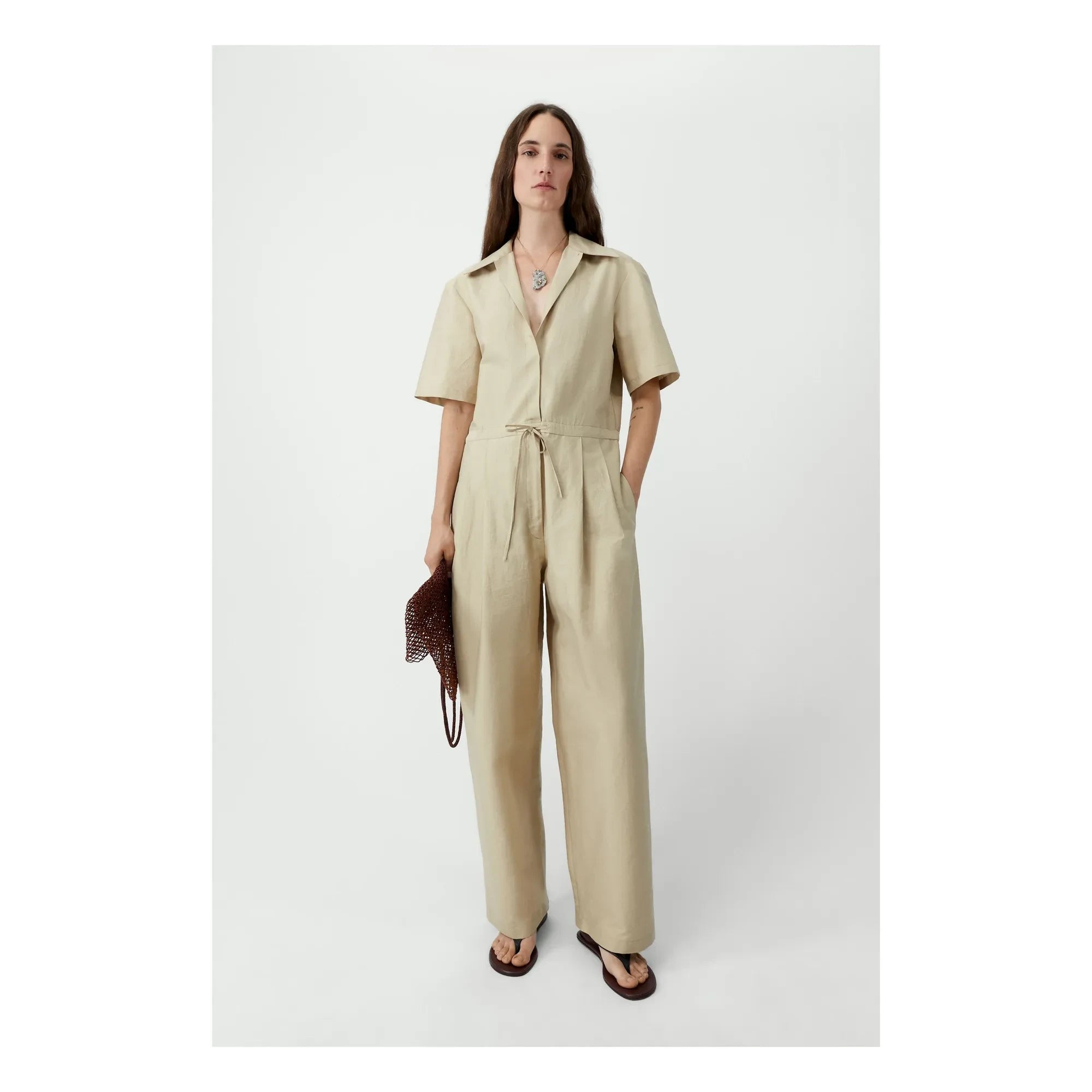 Cordera - Baumwoll-Jumpsuit | Beige