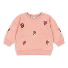 Konges Sløjd - Lou Erdbeer-Sweatshirt mit Pailletten aus Bio-Baumwolle | Pink
