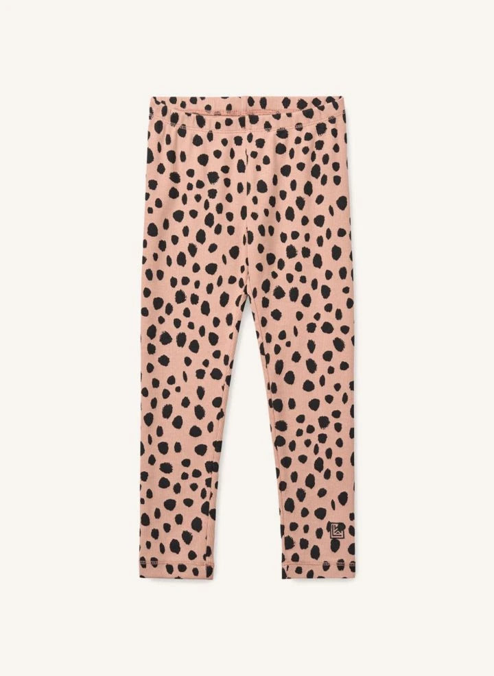 Liewood - Marien Leopard Bio-Baumwolle Ripp Leggings | Verwaschenes Rosa