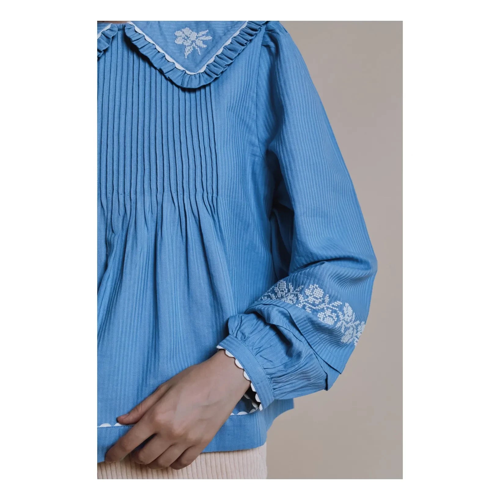 Emile et Ida - Elena Broderies bluz | Mavi