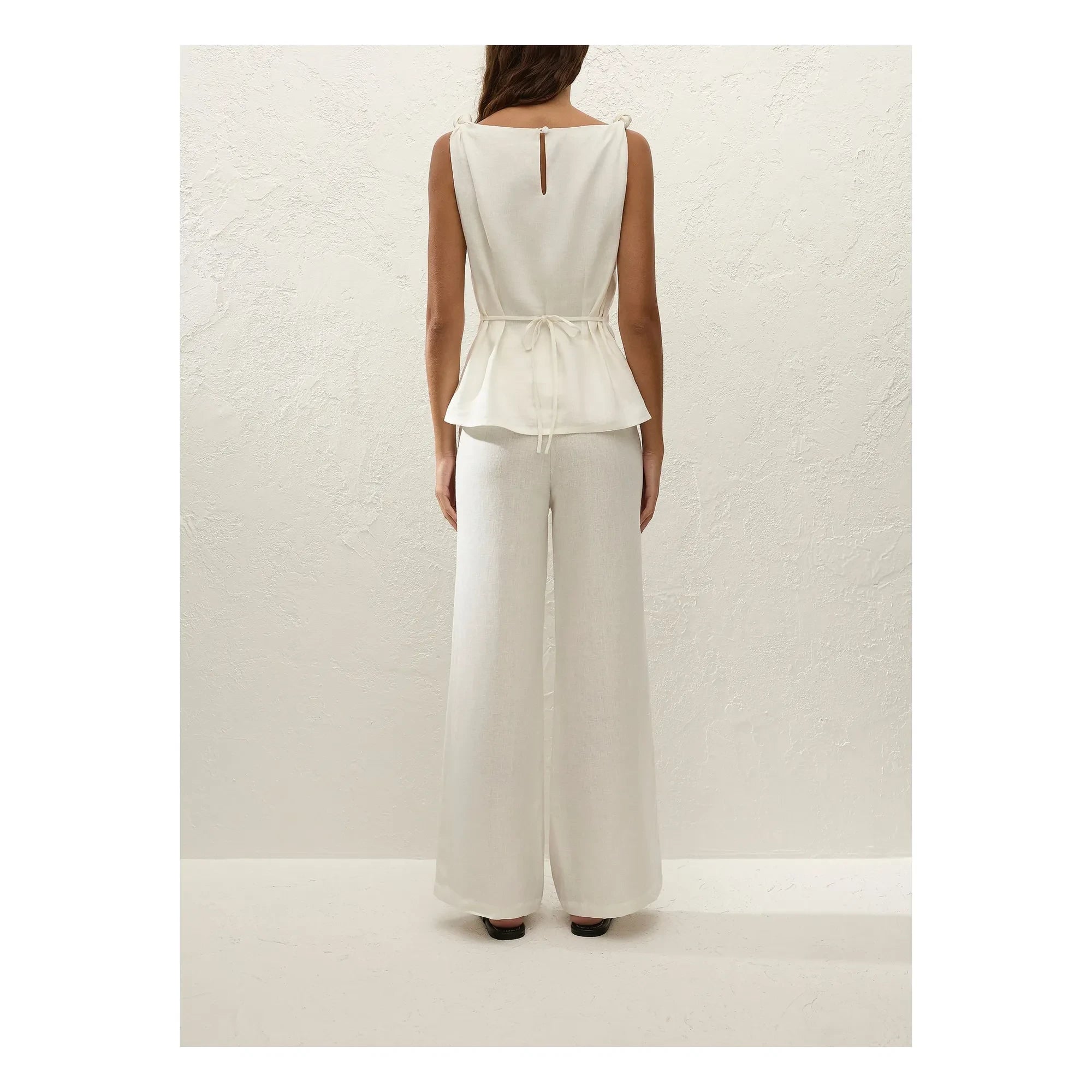 Faithfull the Brand - Ecru Top Flor Leinen