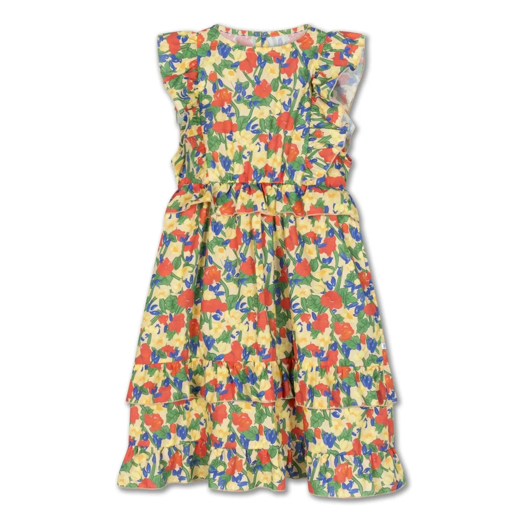 Repose AMS - Bio-Baumwollkleid mit Blumenmuster und Rüschen | Hellgelb