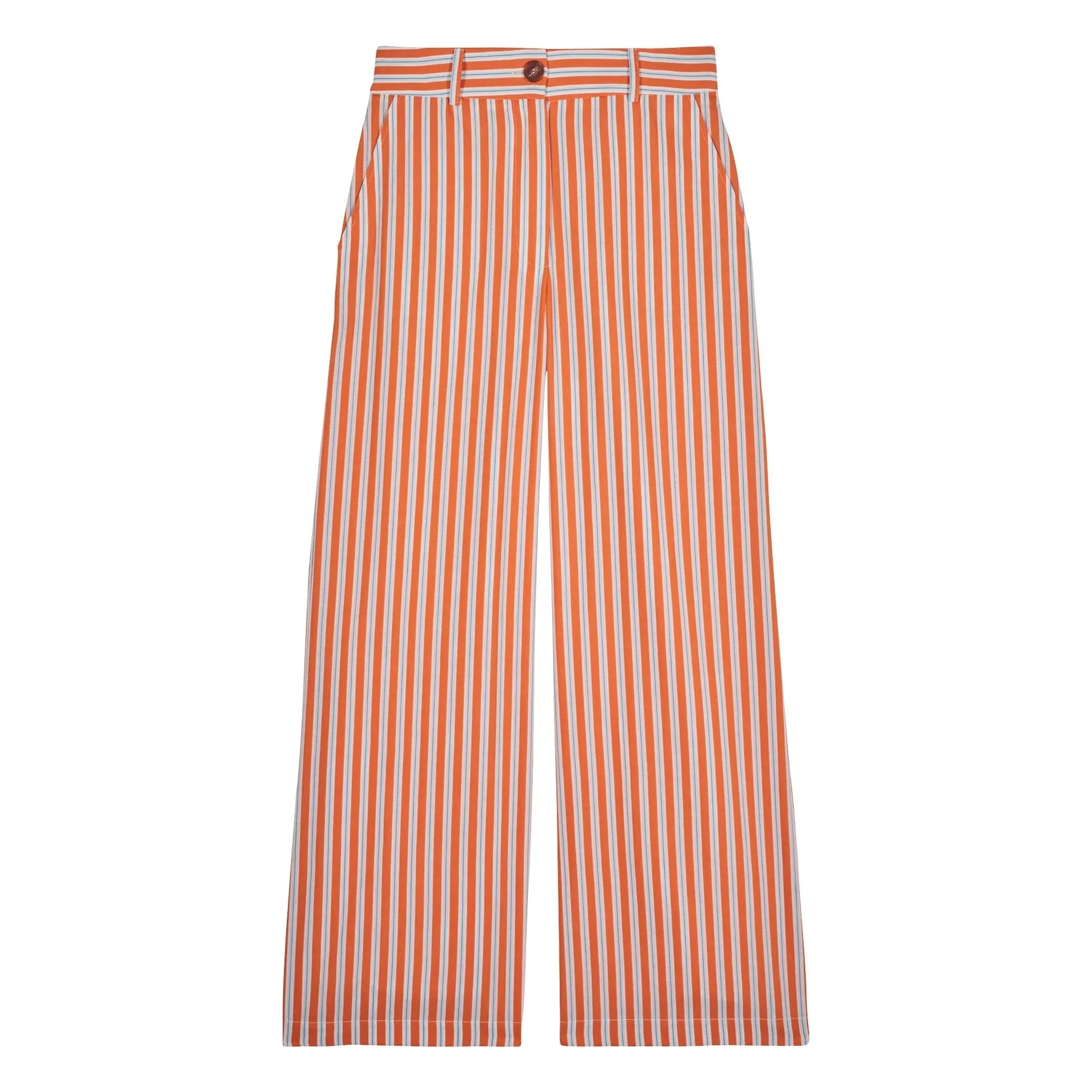 Maria de la Orden - Romeo Gestreifte Baumwollhose | Orange