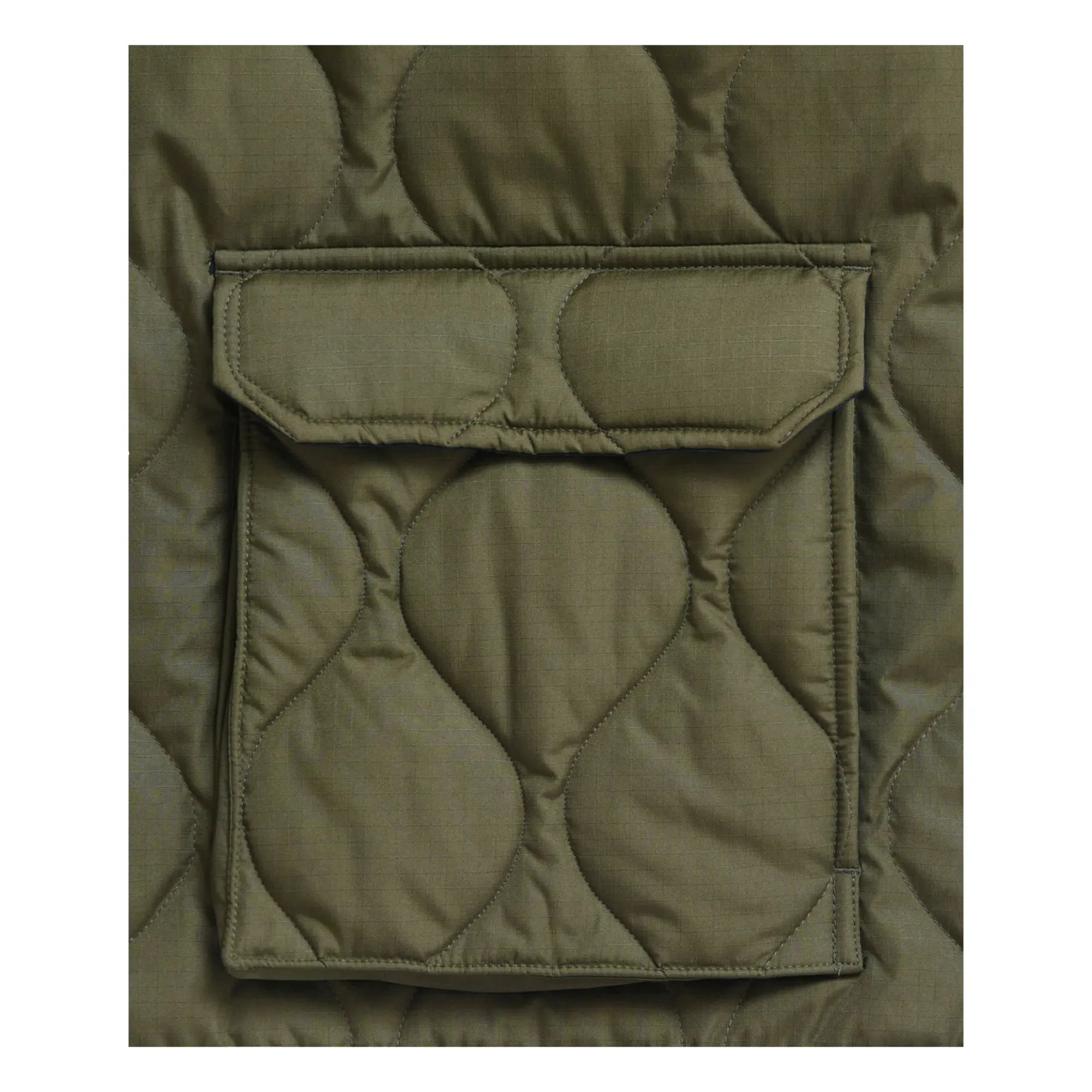 Taion - Militärischer Unisex Langer Steppmantel mit Reißverschluss | Olivgrün